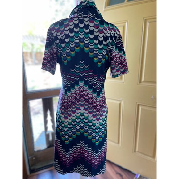 Womens Multicolor Short Sleeve Ribbed Dress with Cowl Neck Super Soft - Picture 6 of 6